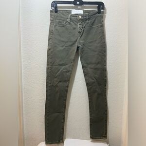 IRO Ajuste Low Rise Cropped Faded Skinny Jeans  dark green - Size 26